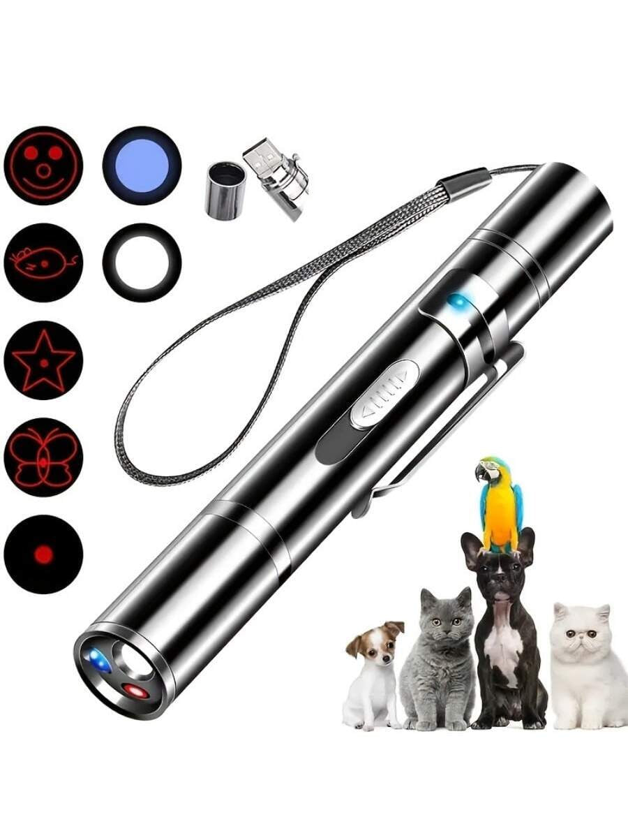 Usb Rechargeable Laser Pointer Interactive Cat Toy with Multiple Lighting Modes, for Indoor Cats and Dogs