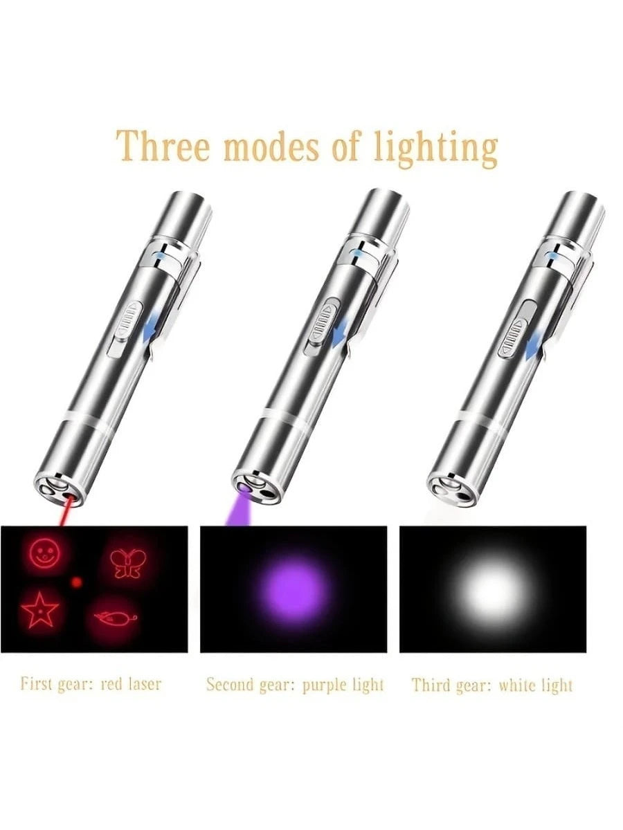 Usb Rechargeable Laser Pointer Interactive Cat Toy with Multiple Lighting Modes, for Indoor Cats and Dogs