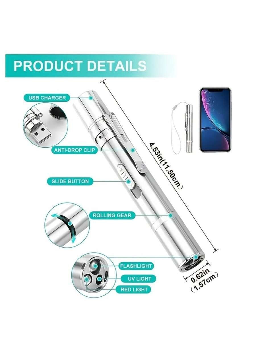 Usb Rechargeable Laser Pointer Interactive Cat Toy with Multiple Lighting Modes, for Indoor Cats and Dogs