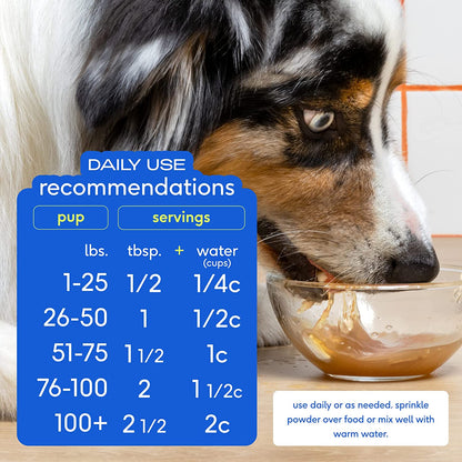 Bone Broth for Dogs and Cats – Chicken Broth for Cats & Dogs - Dog Bone Broth Powder, Dog Food Topper for Picky Eaters - Dog Gravy Topper for Dry Food – Dog Broth & Cat Broth – 5.75 Oz