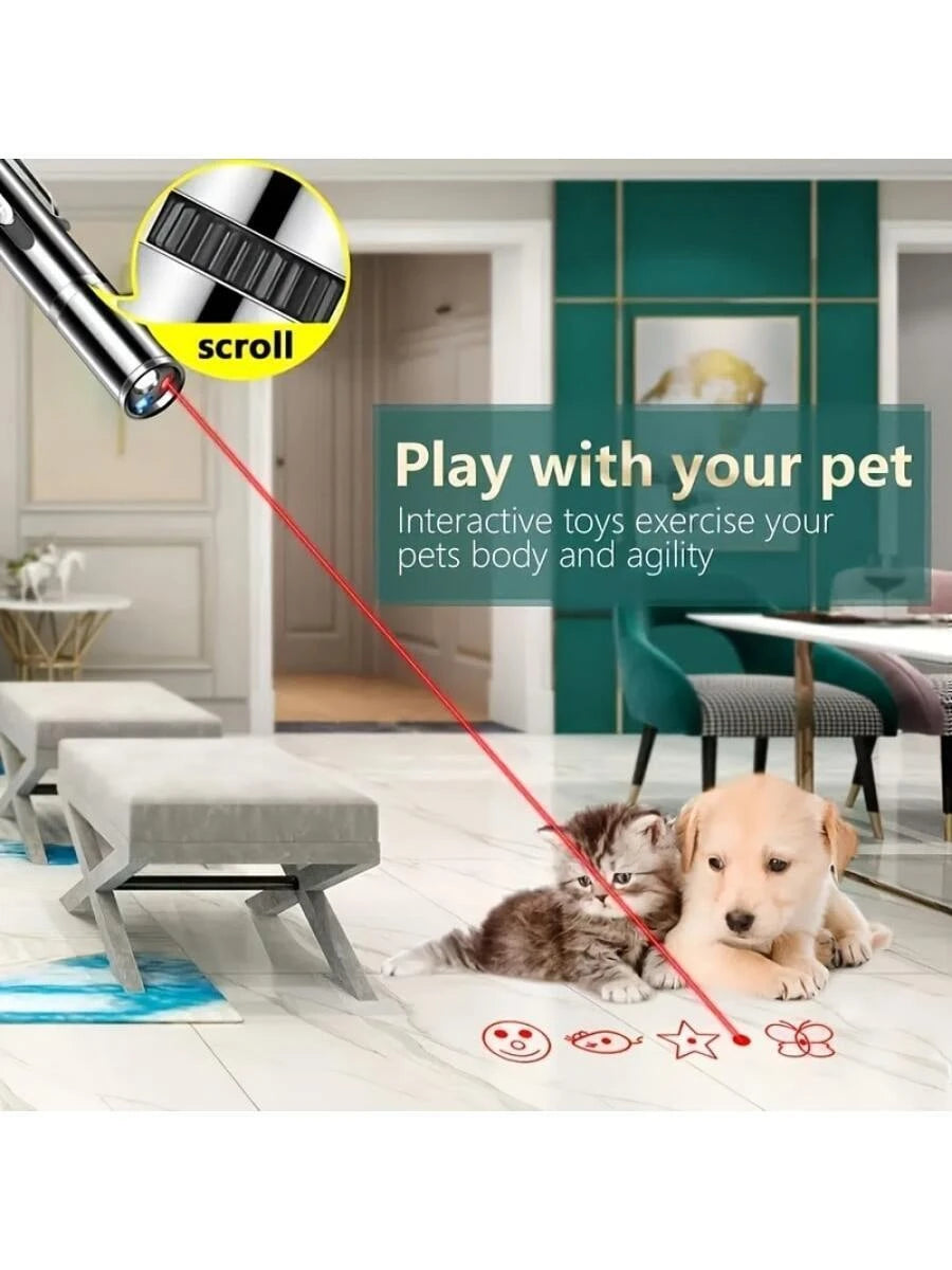 Usb Rechargeable Laser Pointer Interactive Cat Toy with Multiple Lighting Modes, for Indoor Cats and Dogs