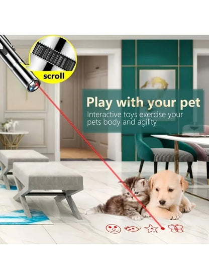Usb Rechargeable Laser Pointer Interactive Cat Toy with Multiple Lighting Modes, for Indoor Cats and Dogs