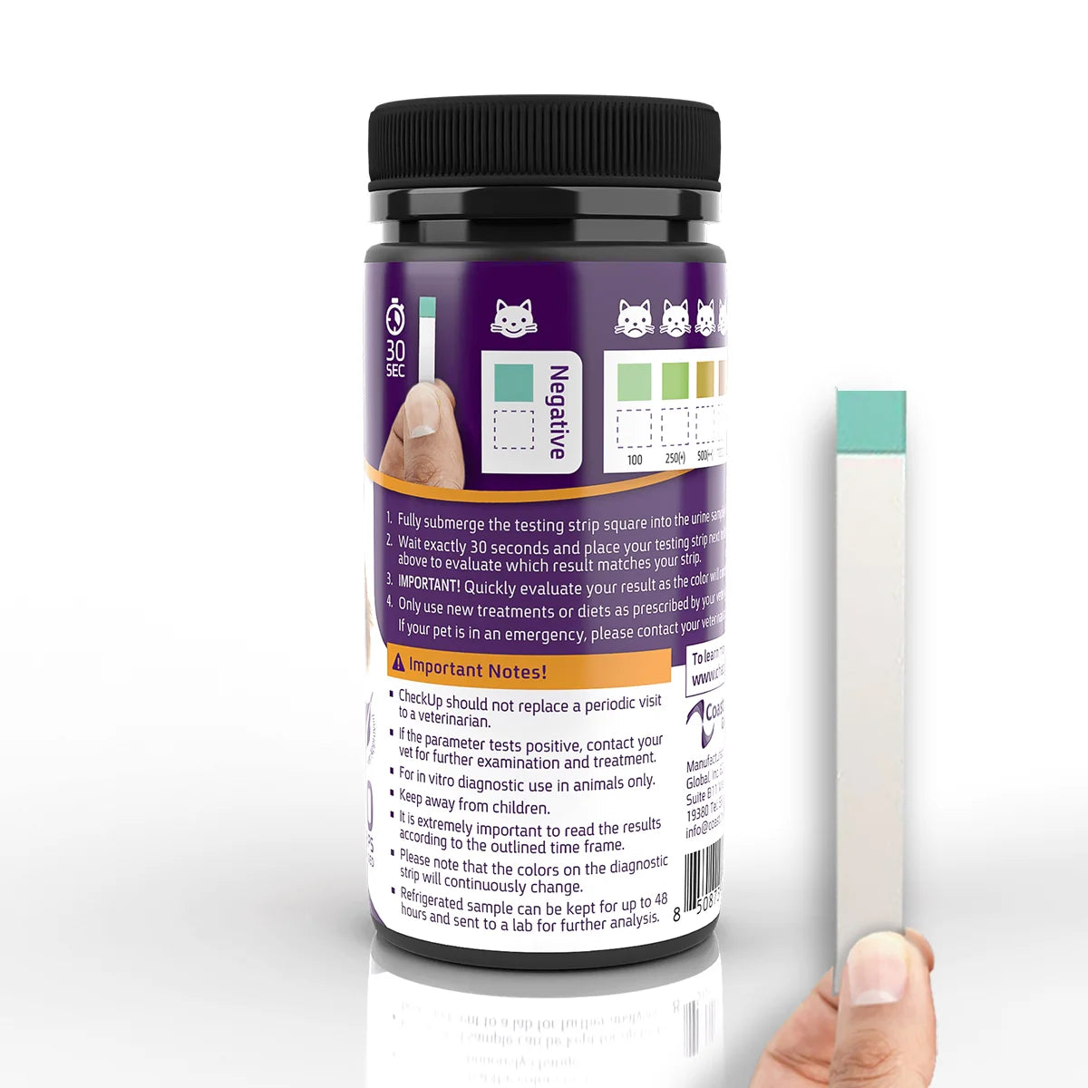 Glucose Urine Testing Strips for Cats and Dogs - Detection of Diabetes X 50