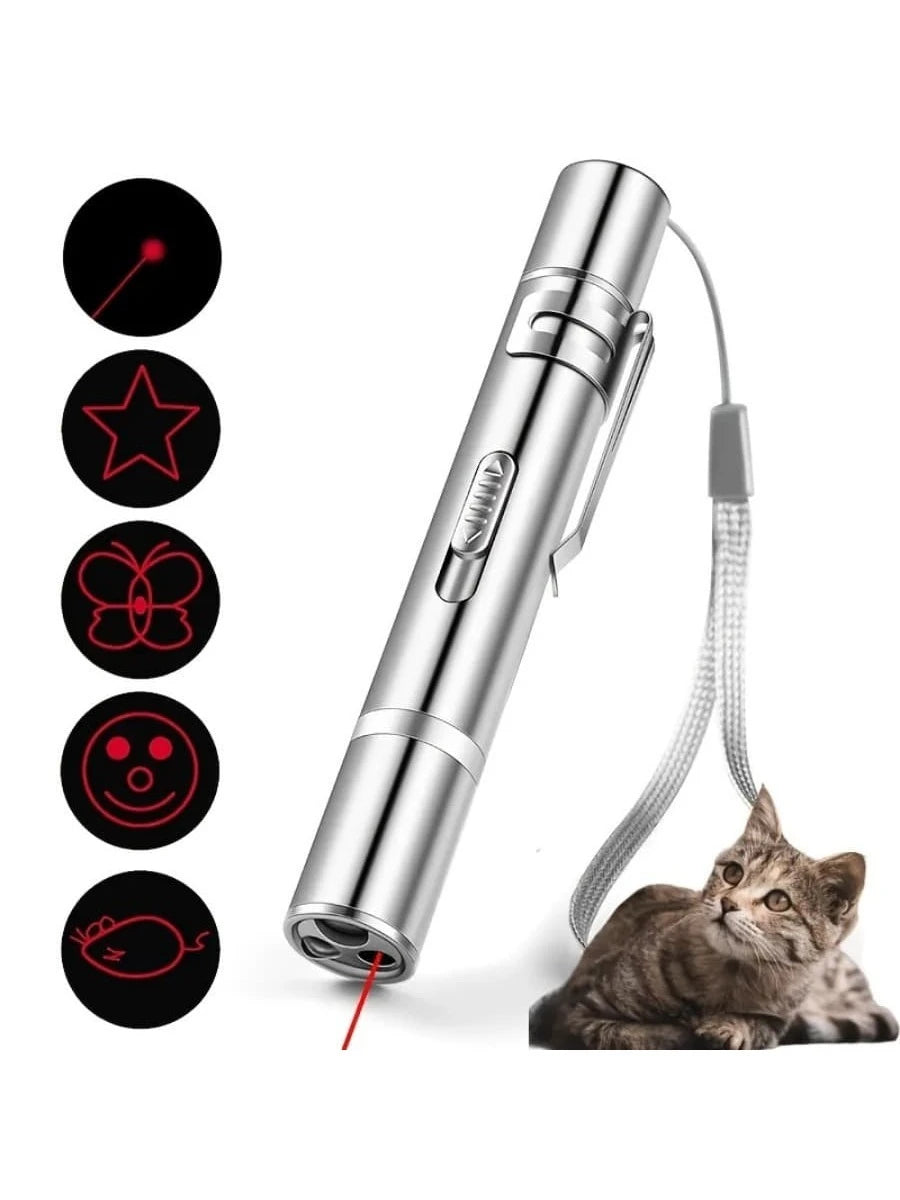 Usb Rechargeable Laser Pointer Interactive Cat Toy with Multiple Lighting Modes, for Indoor Cats and Dogs