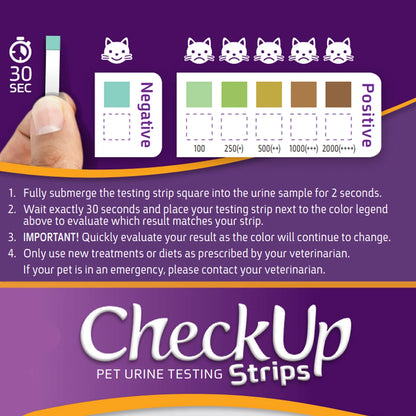 Glucose Urine Testing Strips for Cats and Dogs - Detection of Diabetes X 50