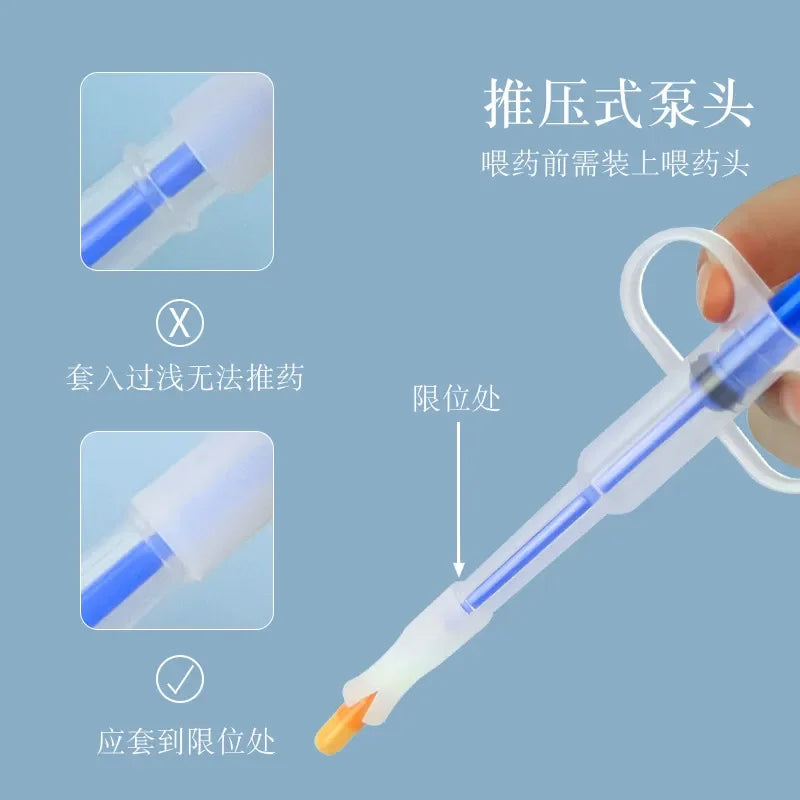 Pet Pills Applicator Cats Dogs Syringe Medicine Feeder Insect Repellent Supplies Can Clip Pills Cats and Dogs Pet Water Feeder