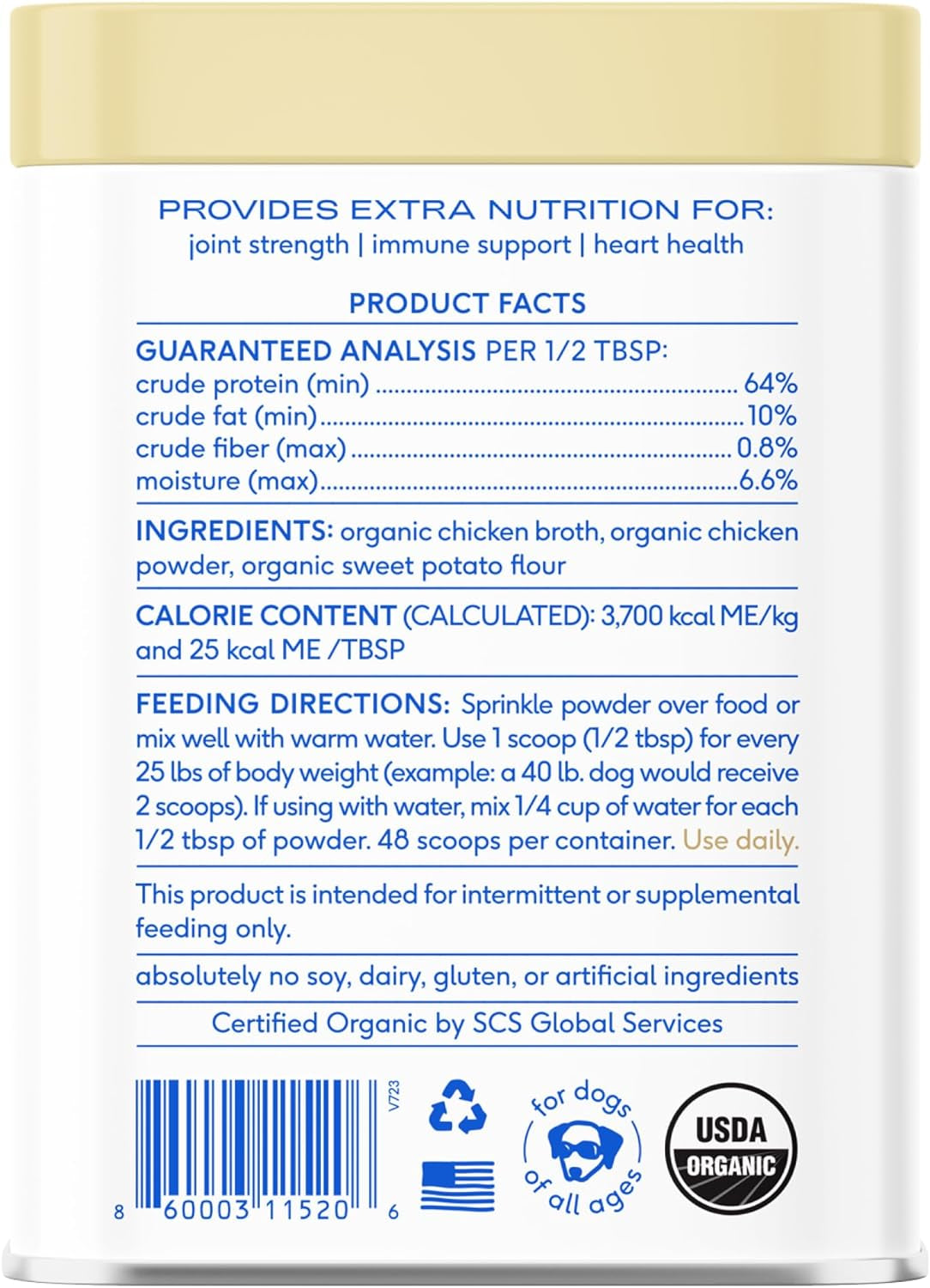 Bone Broth for Dogs and Cats – Chicken Broth for Cats & Dogs - Dog Bone Broth Powder, Dog Food Topper for Picky Eaters - Dog Gravy Topper for Dry Food – Dog Broth & Cat Broth – 5.75 Oz